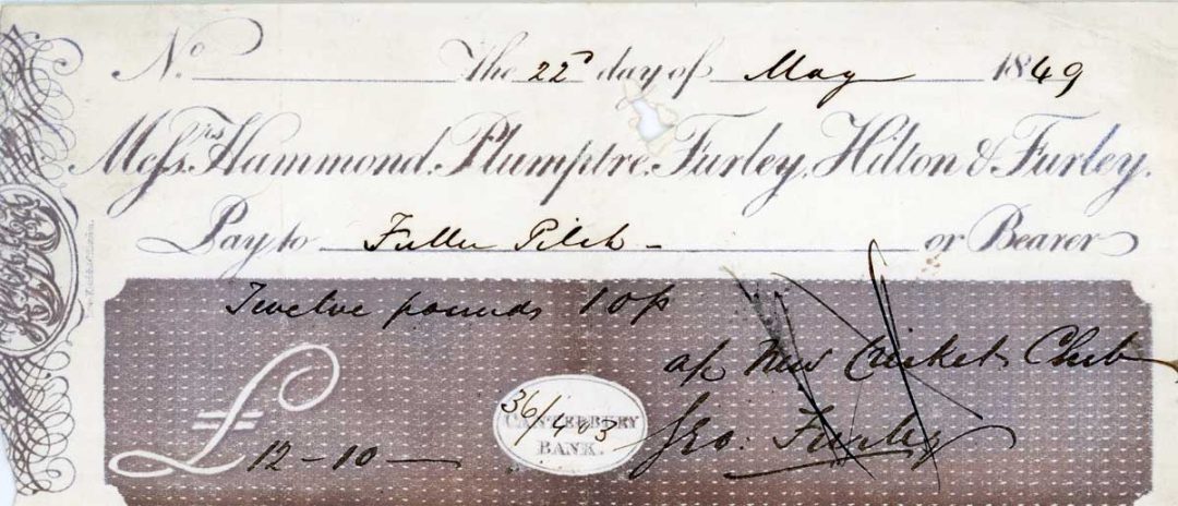 Fuller Pilch cheque
