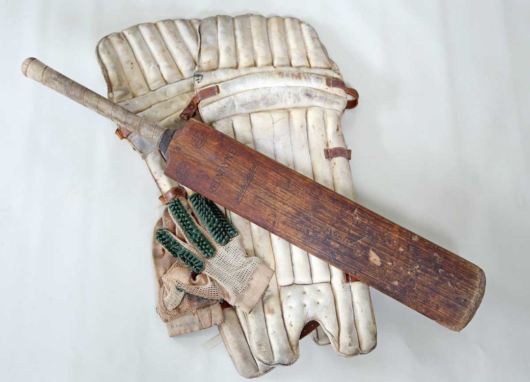 Barbara Blaker bat and pads