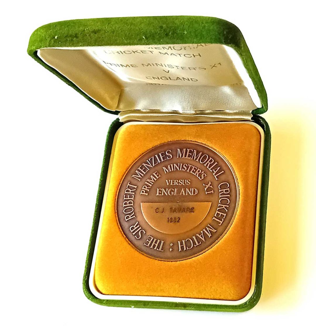 Medal awarded to Chris Tavare on the tour of Australia 1982-83