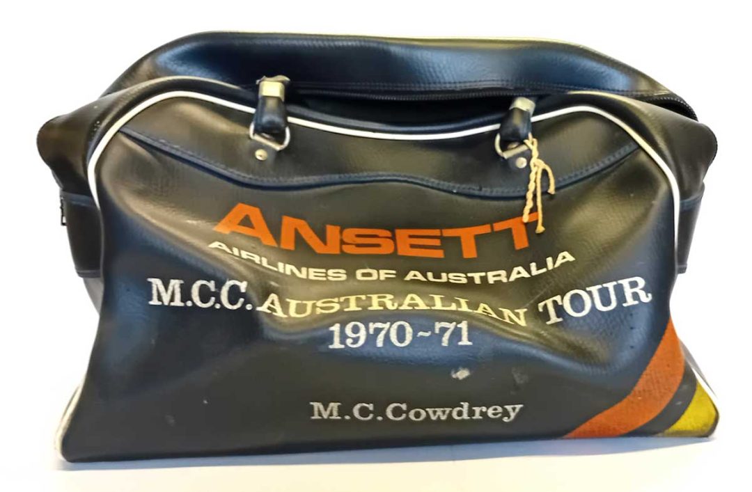 Colin Cowdrey personal holdall for the MCC tour of Australia 1970-71