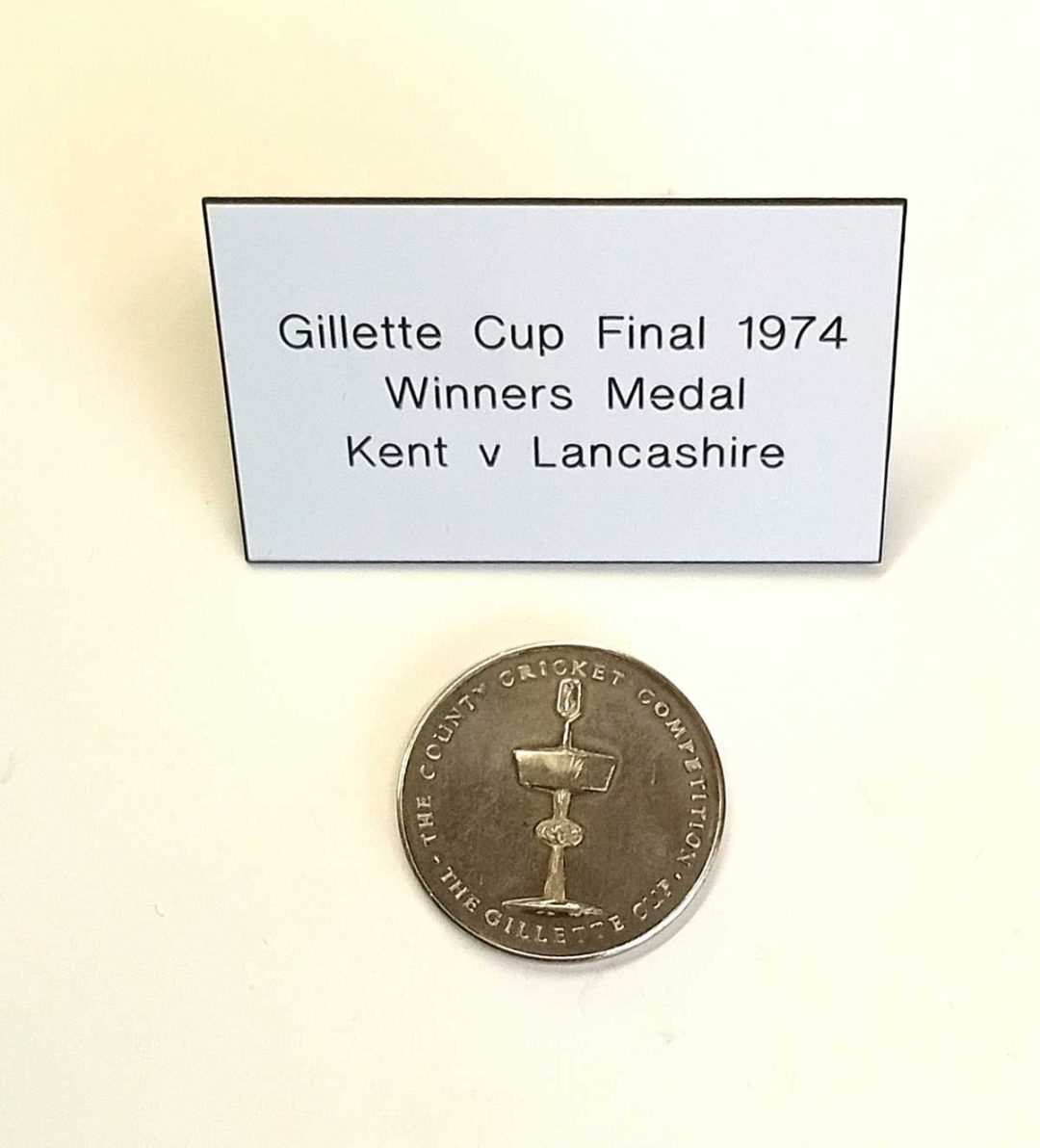 Colin Cowdrey's Gillette Cup Winners medal 1974