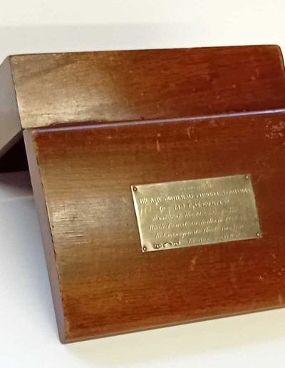 Godfrey Evans presentation cigar box from NSW Cricket Association