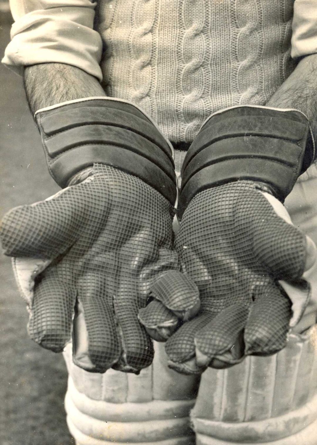 Godfrey Evans shows how to take the ball