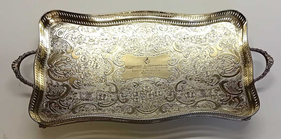 Silver salver awarded to Chris Tavare by Kent CCC in 1978