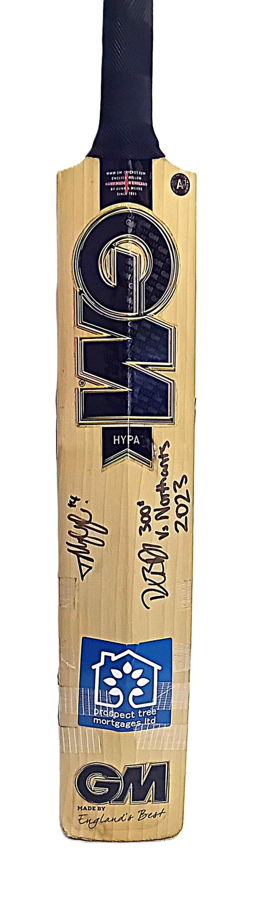 Bat used by Daniel Bell-Drummond to score a triple centure in 2023