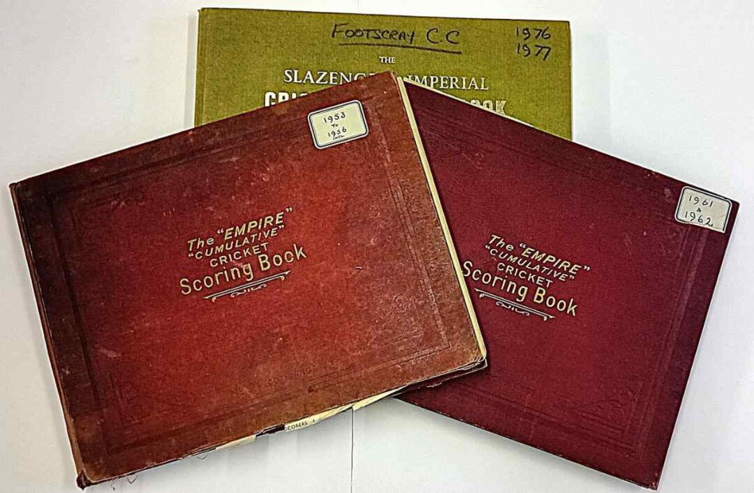 Scorebooks from Footscray CC kindly donated to the Kent Cricket collection
